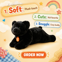 Ours en peluche noir réaliste assis, jouet en peluche d'ours simulé, coton PP, vente en gros d'usine OEM, cadeau pour enfants
