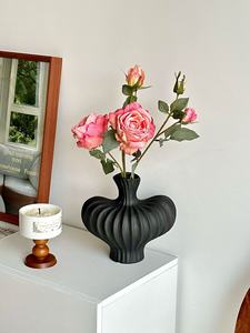 <span class=keywords><strong>Vase</strong></span> en céramique à texture tissée blanc mat, <span class=keywords><strong>vase</strong></span> rustique à deux poignées pour la décoration de style farmhouse - Product Image 5