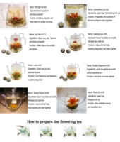Boules de thé fleuri bio USDA faites à la main, thé artistique en fleurs avec jasmin de qualité supérieure pour cadeaux haut de gamme, vente en gros, OEM disponible