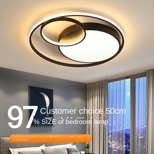 Lámpara de techo LED moderna cubierta de acrílico blanco y negro para sala de estar dormitorio y pasillo luces de techo aplicables con Control remoto - Product Image 2