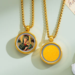 GIVELUCK 3D liontin kotak perhiasan keagamaan gambar "Wanita kami bantuan abadi" pola disesuaikan untuk grosir perhiasan pelanggan - Product Image 1