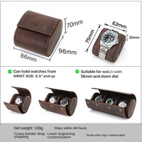 Eonluxe Boîte de rangement et de présentation pour montre unique à 1 emplacement, en cuir Crazy Horse, amovible, portable et idéale pour le voyage, NOUVEAU