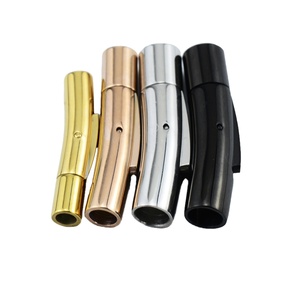 Bán Buôn Cong Thép Không Gỉ Snap Bayonet Clasp Cho Dây Đồ Trang Sức Vòng Đeo Tay DIY Làm Kết Quả <span class=keywords><strong>End</strong></span> Lock Clasp - Product Image 1