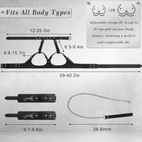 Kit BDSM en Cuir Menottes Collier Accessoires Sexuels BDSM pour Couples Harnais de Corps Sangles de Contrainte Jouets SM Érotiques pour Adultes 18+