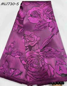 2025 Nigeria thổ cẩm chất liệu vải sáng bóng đa màu sắc đẹp Jacquard Damask vải cho váy cưới - Product Image 5