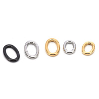 Fermoir ovale étanche en acier inoxydable or 18 carats, petit ou grand, mousqueton, pour la fabrication de bijoux à bricoler soi-même