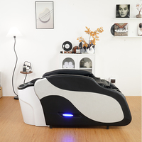 Fauteuil de lavage de cheveux inclinable pour salon de coiffure, avec lavabo, thérapie aquatique, massage électrique automatique et lit de spa thaïlandais pour la tête