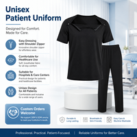 T-shirt médical unisexe en coton adaptatif avec fermeture éclair double épaule, vêtement de récupération post-opératoire, blouses d'hôpital personnalisées pour infirmières