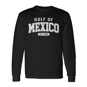 T-shirt a maniche lunghe Gulf of Mexico Est 1550 Design retrò vintage serigrafato unisex per adulti - Product Image 2