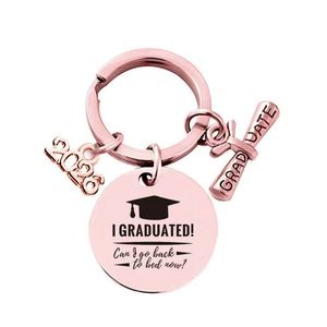 Llavero de Graduación Personalizado, Recuerdo de Metal Color Oro Rosa, Colgante con Frase Divertida para Graduados, Regalo Personalizado para Estudiantes al por Mayor - Product Image 1