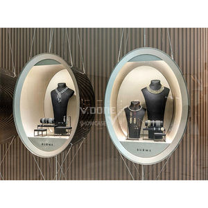 <span class=keywords><strong>Vitrine</strong></span> ronde en verre pour bijoux de luxe avec éclairage LED pour boutique - Product Image 4