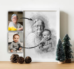 SQ phổ biến gia đình nhóm sơn tùy chỉnh tường nghệ thuật Chân Dung tay sơn dầu trên vải - Product Image 3