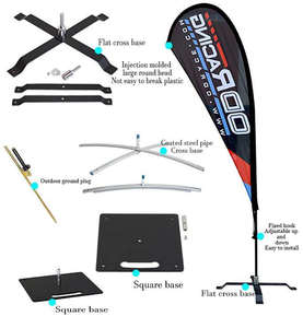 Pequeño MOQ Banner volador al aire libre Promoción Impreso personalizado Publicidad Pluma Bandera en forma <span class=keywords><strong>de</strong></span> lágrima <span class=keywords><strong>Bali</strong></span> Bow Beach Flag - Product Image 2