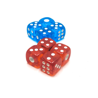 Dés de jeu de société personnalisés en acrylique transparent de 16 mm, D6, coins carrés, points PIP multicolores, pour l'école, la famille et l'éducation ludique