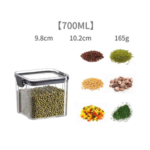 Transparent Airtight Plastic Food Storage Container Square <b>Bin</b> <b>with</b> <b>Lid</b> for Kitchen Pantry Grains Coffee Rice - Product Image 5