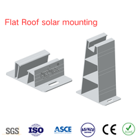 Support de montage solaire en aluminium, double face, axe est-ouest, fixation universelle par boulon de lest pour toit plat et enseignes artistiques, fourniture d'usine