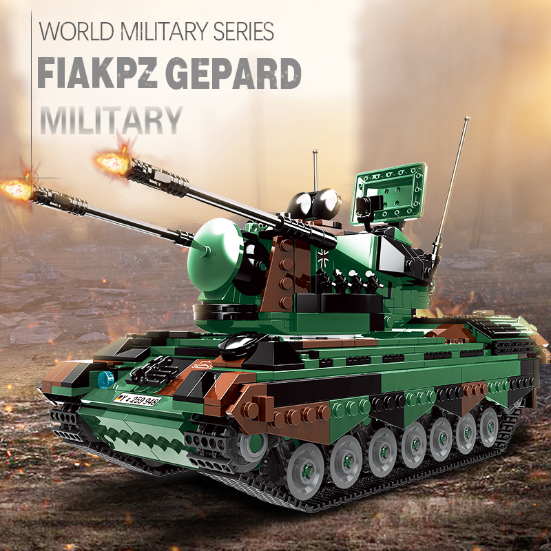 Xingbao 06045 Flakpz Gepard Tank Model - 1352 ABS Blocks
