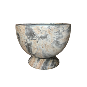 Pot de fleurs en fibre de verre de haute qualité avec base sur piédestal, motif marbre, prêt à être expédié, pour jardin extérieur, patio. - Product Image 1