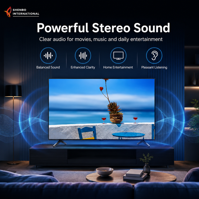 4K Smart TV Black 32/43 Inches LED Television with Android System 1080p Display for Hotel TV