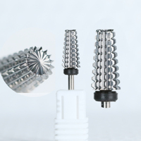 Fraise à ongles 5 en 1 de 6 mm à pointe plate conique en carbure pour retirer le gel, outil pour perceuses électriques, accessoires de manucure