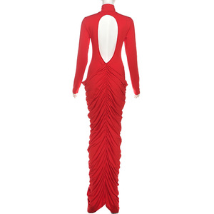 Robe moulante sexy à manches longues et dos ouvert, style automne-hiver, pour femmes, tendance - Product Image 4