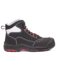 Botas de Seguridad con Puntera de Material Compuesto, Zapatos de Trabajo de Cuero Nubuck Genuino, Entresuela Antipinchazos, Forro de Malla Transpirable, Suela de Goma PU