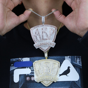 <span class=keywords><strong>Hip</strong></span> <span class=keywords><strong>Hop</strong></span> uomo <span class=keywords><strong>Rap</strong></span> personalizzato ciondolo a forma di diamante completo con ciondolo scritta ABP gioielli - Product Image 4