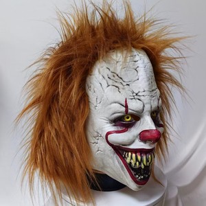 Masque de Clown d'Halloween en Latex Pujiang avec Autocollant Cheveux, Accessoire de Cosplay Horreur 040 - Product Image 2