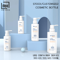 Bouteille vide carrée personnalisée PCR 300 ml 400 ml 500 ml 600 ml 1L pour lotion corporelle et après-shampoing, bouteille de shampoing rose de luxe en gros