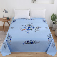 Drap plat en polyester imprimé floral, style américain rétro, grand format, coloré, pour lit californien