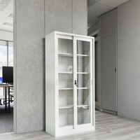 Armoire à dossiers en acier avec 2 portes coulissantes, armoire de rangement en métal, armoire à dossiers de bureau commerciale