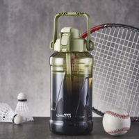 Bouteilles d'eau en plastique réutilisables Longstar de 2,5 L, étanches, sans BPA, écologiques, avec corde pour la randonnée, le vélo, le camping et les voyages