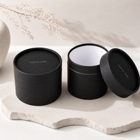 Maßgefertigte Recycelbare Karton Schwarze Papierröhre für Luxus-Geschenkverpackungen mit Goldfolienbesatz und Individuellem Logo