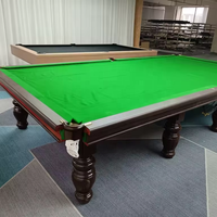 Table de billard pyramide russe 12 pieds, cadre en bois massif, ardoise 45 mm, coussinets en acier, cadre supérieur divisé, pour tournoi et usage commercial