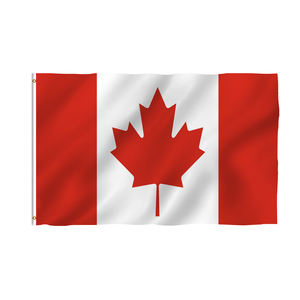 Livraison rapide, <span class=keywords><strong>fournisseur</strong></span> d'usine, drapeau national canadien en polyester, impression sur satin <span class=keywords><strong>de</strong></span> soie, drapeau du Canada - Product Image 1