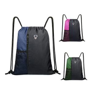 <b>Drawstring</b> <b>Backpack</b> with Zipper Custom logo for Unisex Men and Women Gym Sport <b>Backpacks</b> - Product Image 1