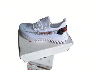 Scarpe da Corsa Unisex Bianche con Tomaia in Rete, Suola in Gomma, Intersuola in EVA, Confezione in Scatola, Modello 2058 - Product Image 1