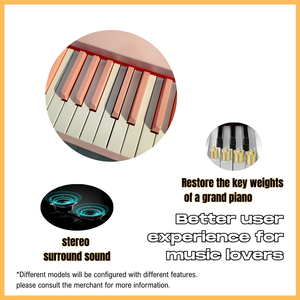Piano Digital de 88 Teclas con Martillo Pesado, Color Rosa, con Bluetooth y MIDI |   Teclado Electrónico OEM Elegante para <span class=keywords><strong>Principiantes</strong></span> y Escuelas de Música - Product Image 3