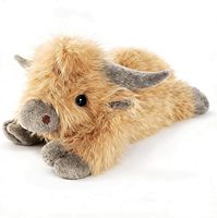 Boneka Sapi Highland Isi Kapas PP, Berat, Tanpa Aroma, Dapat Dipanaskan di Microwave, Dapat Didinginkan, Lucu, Hadiah untuk Anak-Anak