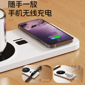 Wireless Charging Cup Warmer Constant Temperature 75C USB Powered Home Office Use Minimalist Design White Black Rectangle - Product Image 4
