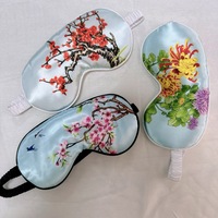 LINA Quatre pièces Printemps Eté Automne Hiver Fleur Masques Pour Les Yeux En Gros Impression Numérique Ombrage Sommeil Imité Soie Colorée
