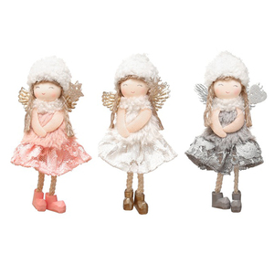 Pendentif arbre <span class=keywords><strong>de</strong></span> noël 2023, ornements, cadeau <span class=keywords><strong>de</strong></span> noël, robe en dentelle, poupée ange, décoration <span class=keywords><strong>de</strong></span> noël, maison, noël - Product Image 5