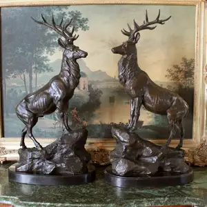 Decorative Metal Sculpture Life Size Animal Metal Decorative Bronze Deer Sculpture