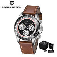 Montre-bracelet Pagani Design PD-1676 1676 pour homme, quartz japonais, acier inoxydable, cuir, étanche, montre-bracelet de luxe pour homme, Reloj + boîte