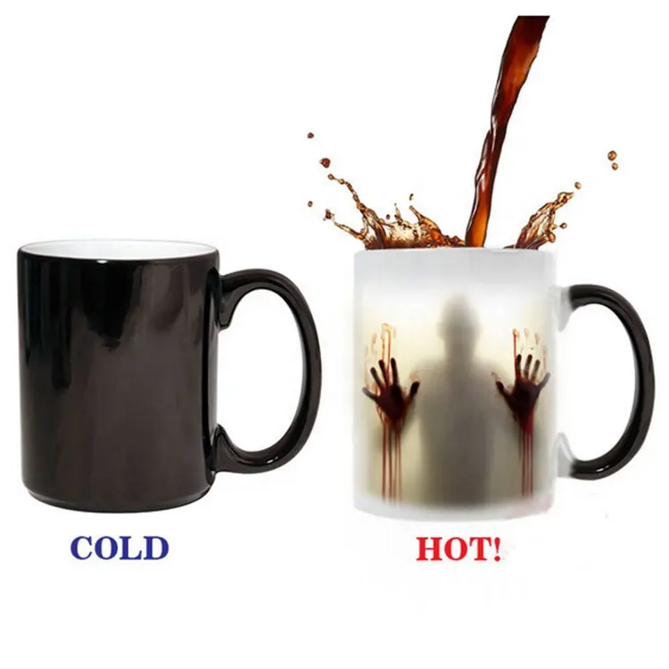 11oz design personalizzato sensibile al calore di ceramica su ordinazione magia mug cambiare colore