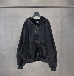 Bán Buôn Các Nhà Sản Xuất Cổ Điển Unisex Bán Buôn Áo Thun Zip up Áo Quá Khổ Của Người Đàn Ông Tùy Chỉnh Hoodie Y2K Rửa Axit Áo - Product Image 4