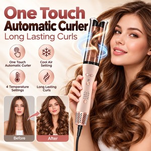 <span class=keywords><strong>Fer</strong></span> à <span class=keywords><strong>boucler</strong></span> automatique à air froid, cordon rotatif à 360°, 4 réglages de température, indicateurs LED, maintien toute la journée, chauffage PTC, anti-brûlure, qualité salon - Product Image 1