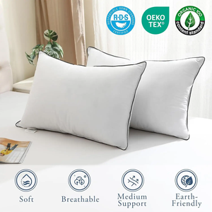 Bantal ukuran King <span class=keywords><strong>Down</strong></span> angsa perusahaan Medium bantal bulu mewah dengan kover katun organik bantal tempat tidur koleksi <span class=keywords><strong>Hotel</strong></span> untuk tidur - Product Image 3