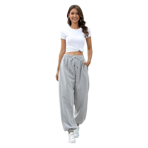 Pantalons de survêtement amples |   Pantalon de jogging surdimensionné en polaire chaud pour femmes |   Fabricant OEM de vêtements de rue décontractés pour l'hiver - Product Image 3