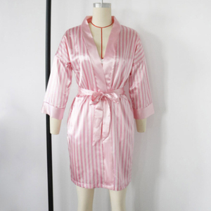 Set pigiama in raso da donna a manica lunga Sexy pigiami in pizzo biancheria da notte 3PC biancheria da notte per l'estate e la primavera - Product Image 4